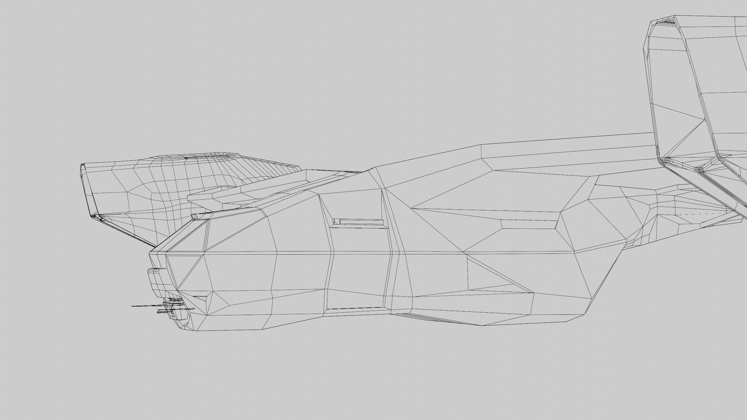 Dropship jet Low-poly 3D model_1
