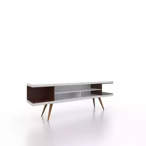 white and brown Tv stand-console 