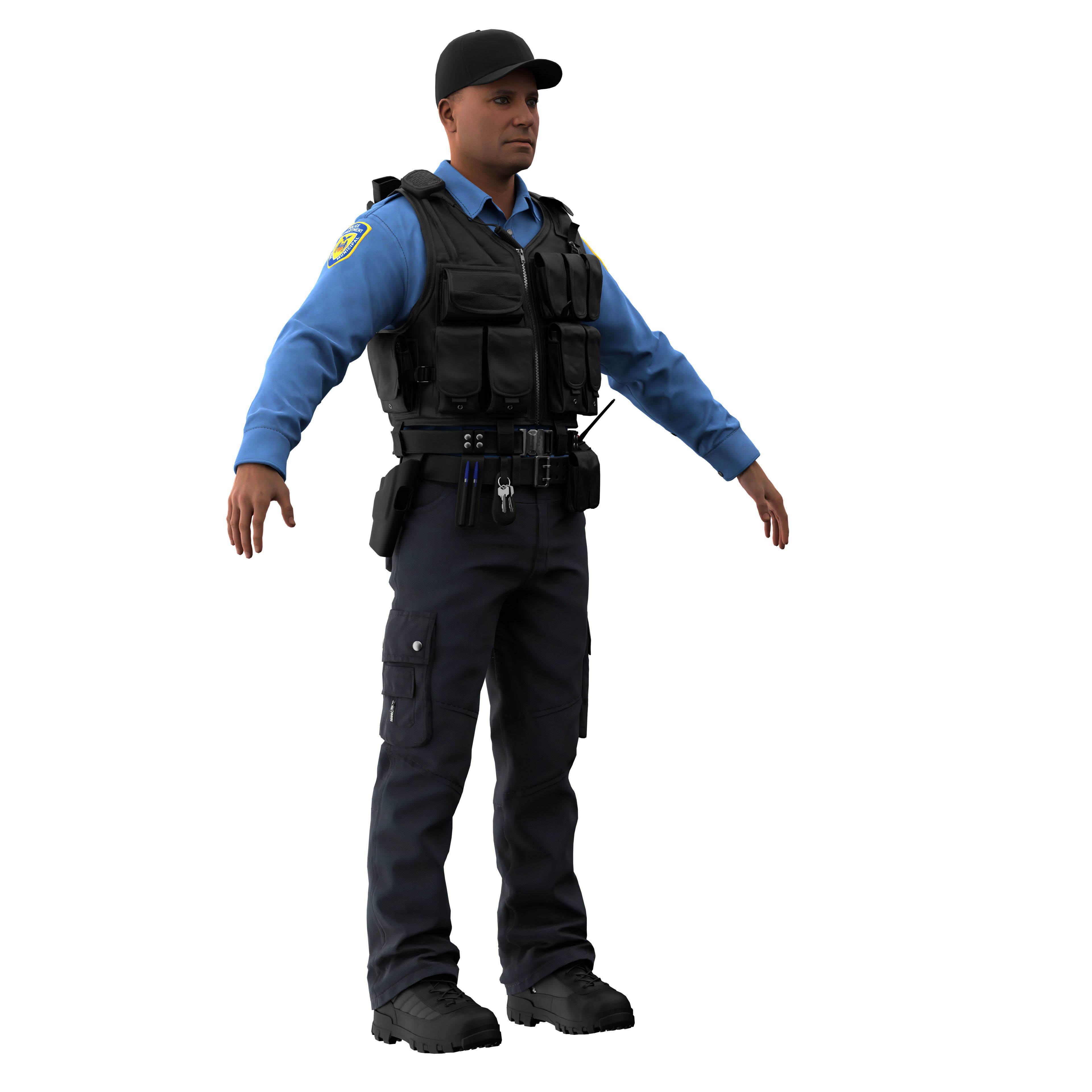 Police Male 3D model_11
