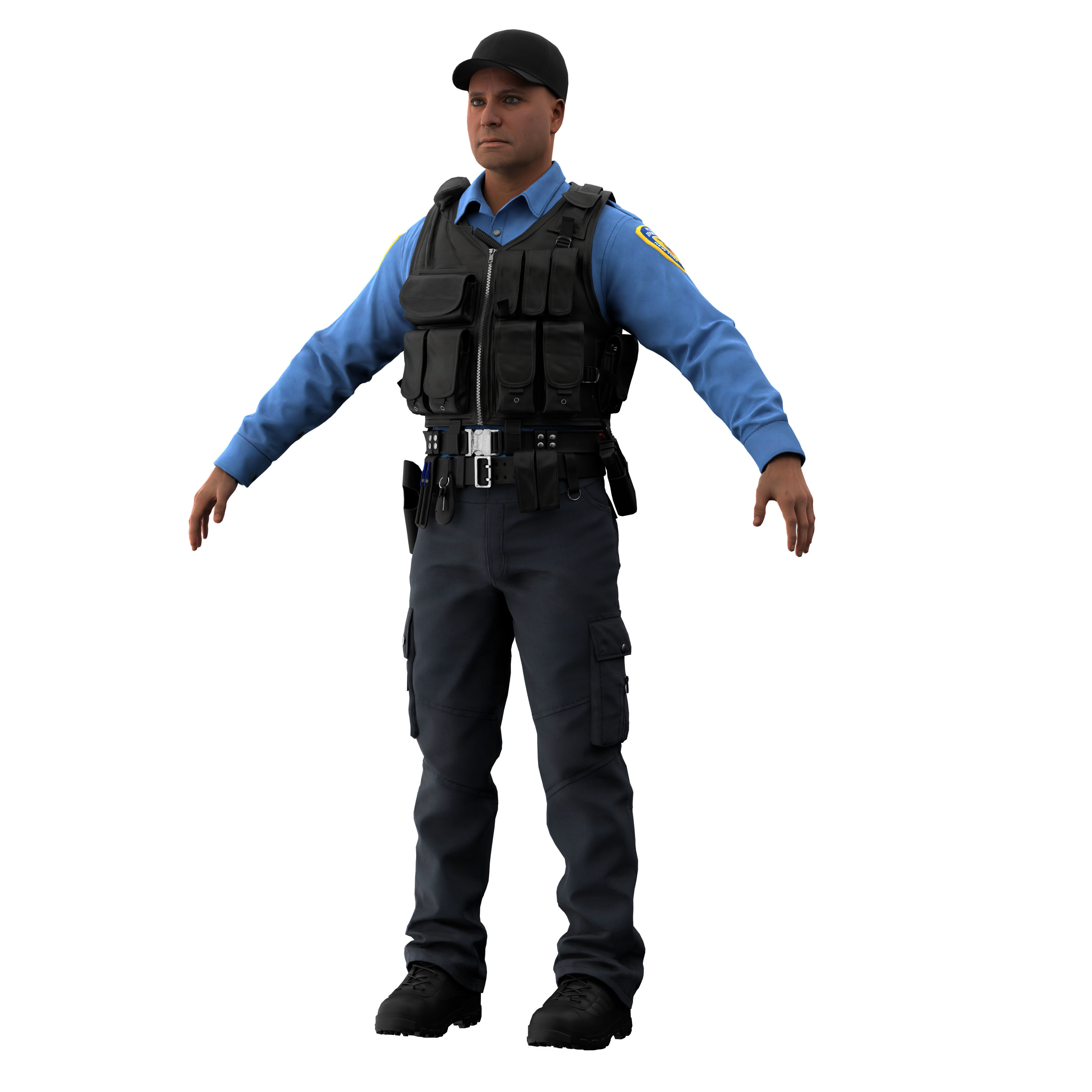 Police Male 3D model_9