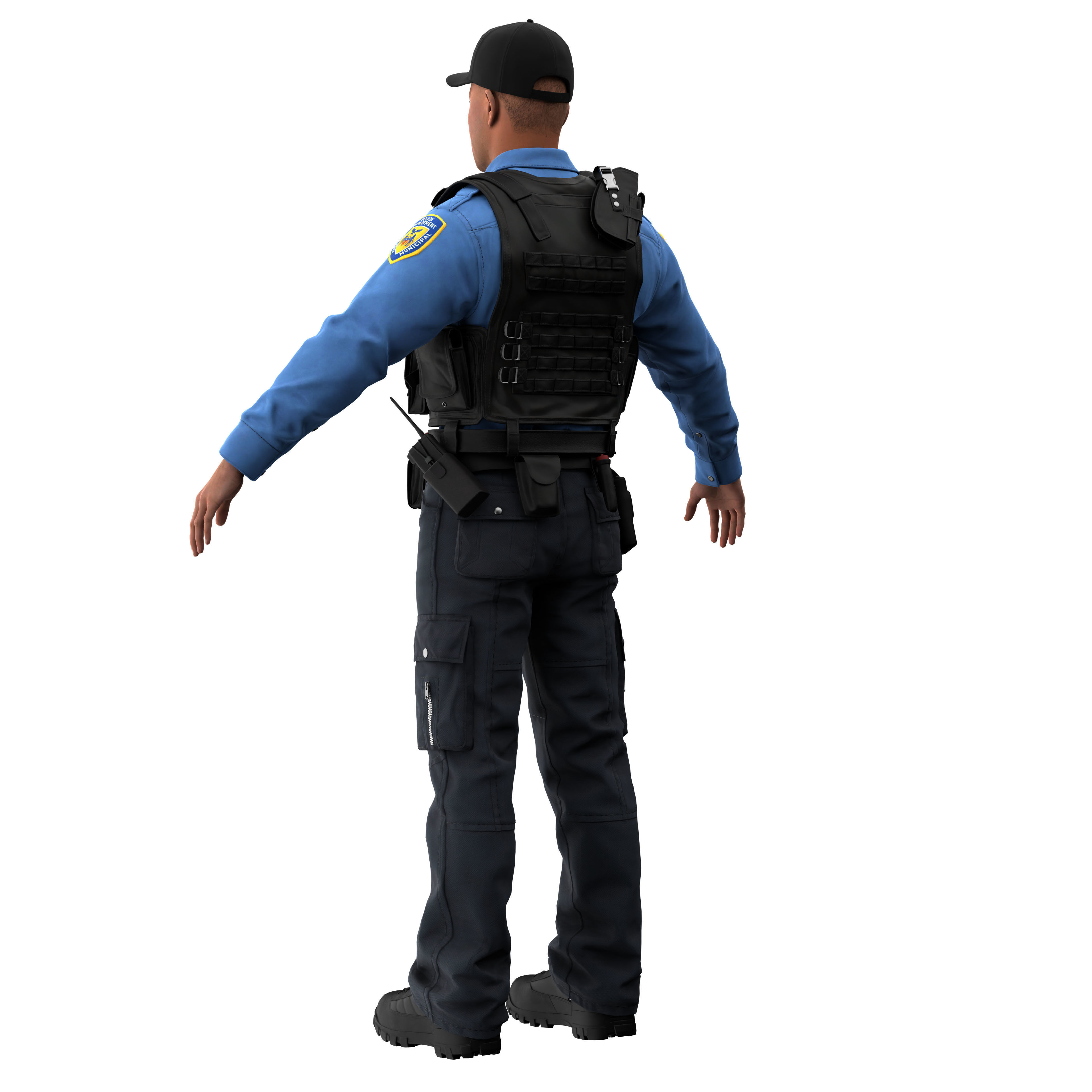 Police Male 3D model_3