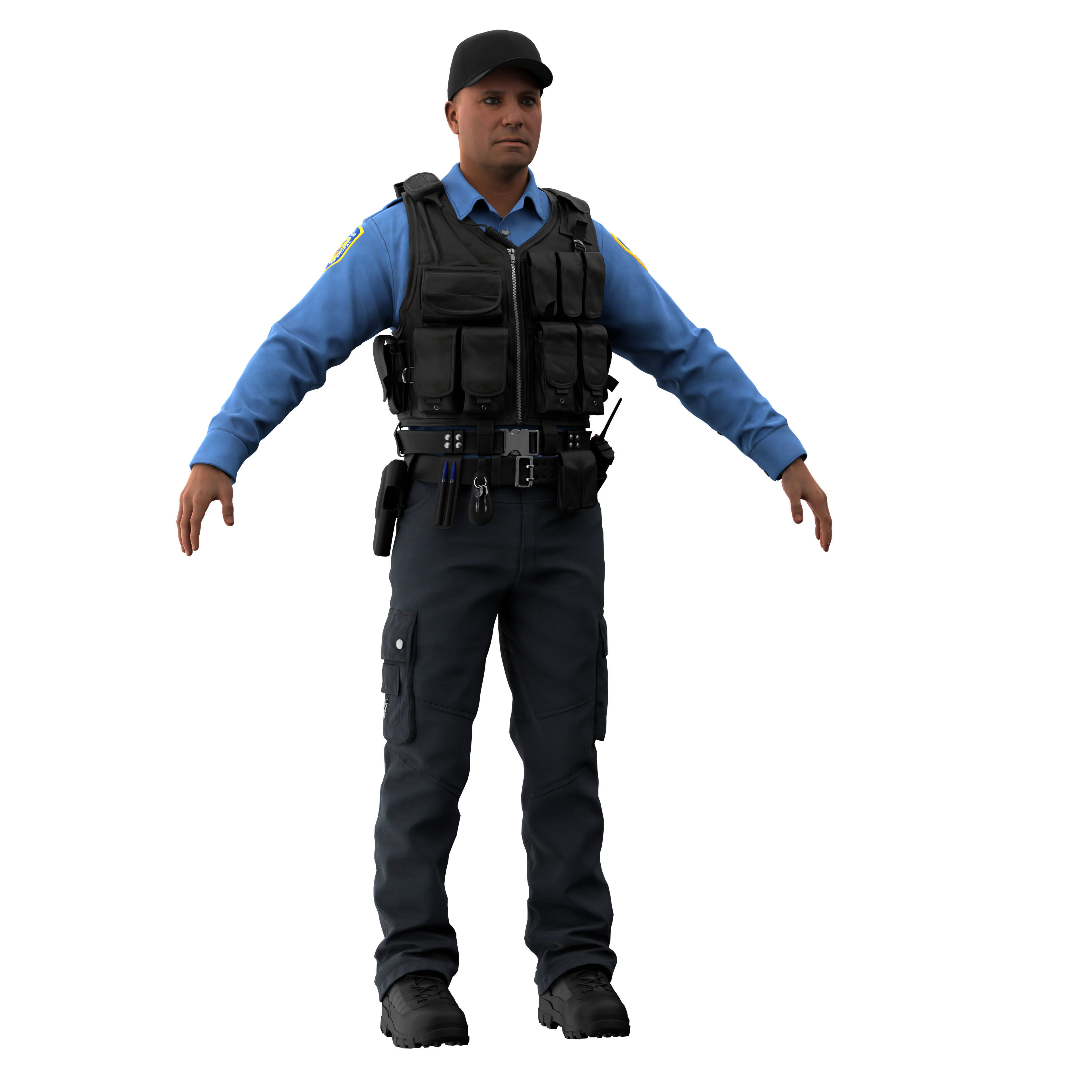 Police Male 3D model_10