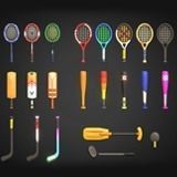Sport Bats Swing Set - Lowpoly Sport Pack Low-poly 3D model_1