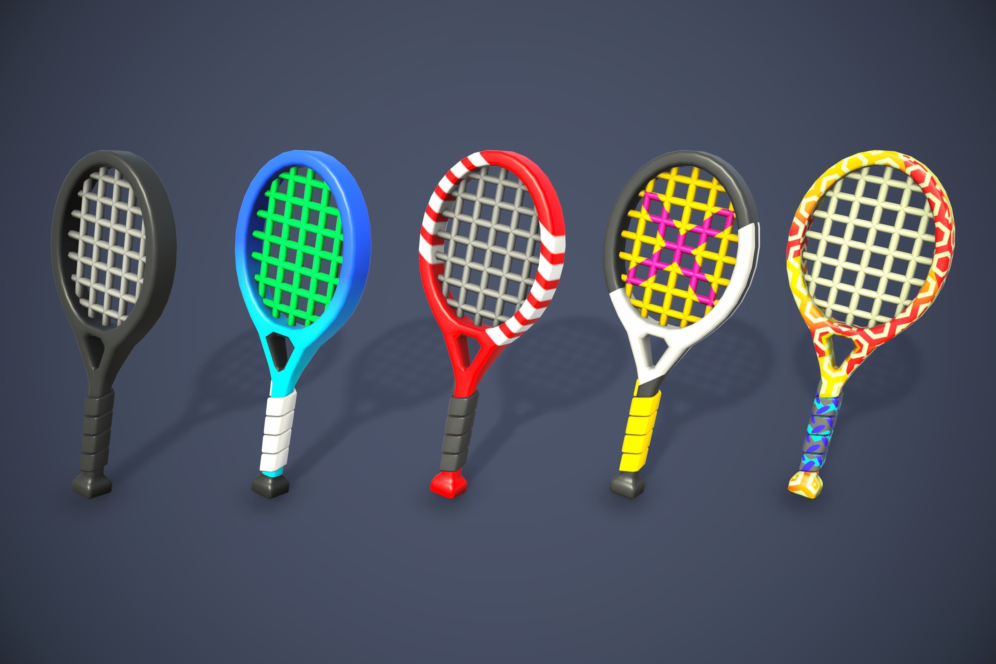 Sport Bats Swing Set - Lowpoly Sport Pack Low-poly 3D model_6