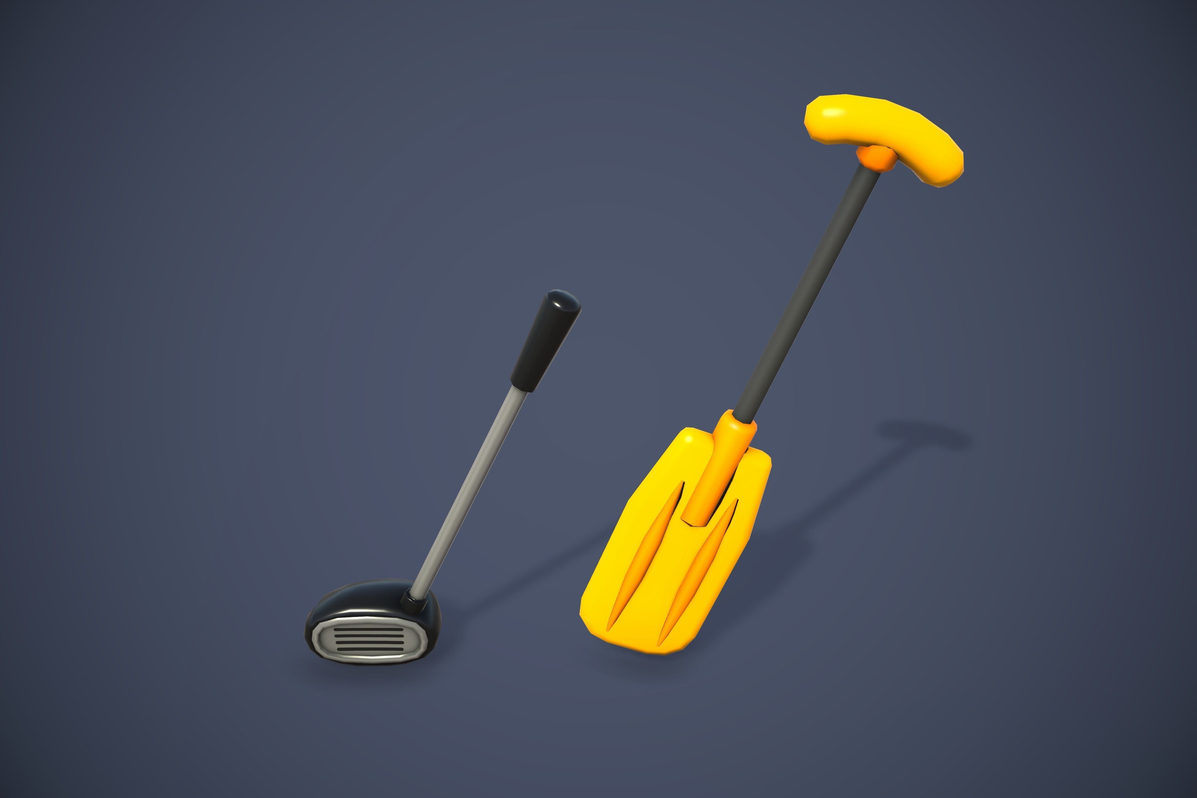 Sport Bats Swing Set - Lowpoly Sport Pack Low-poly 3D model_7