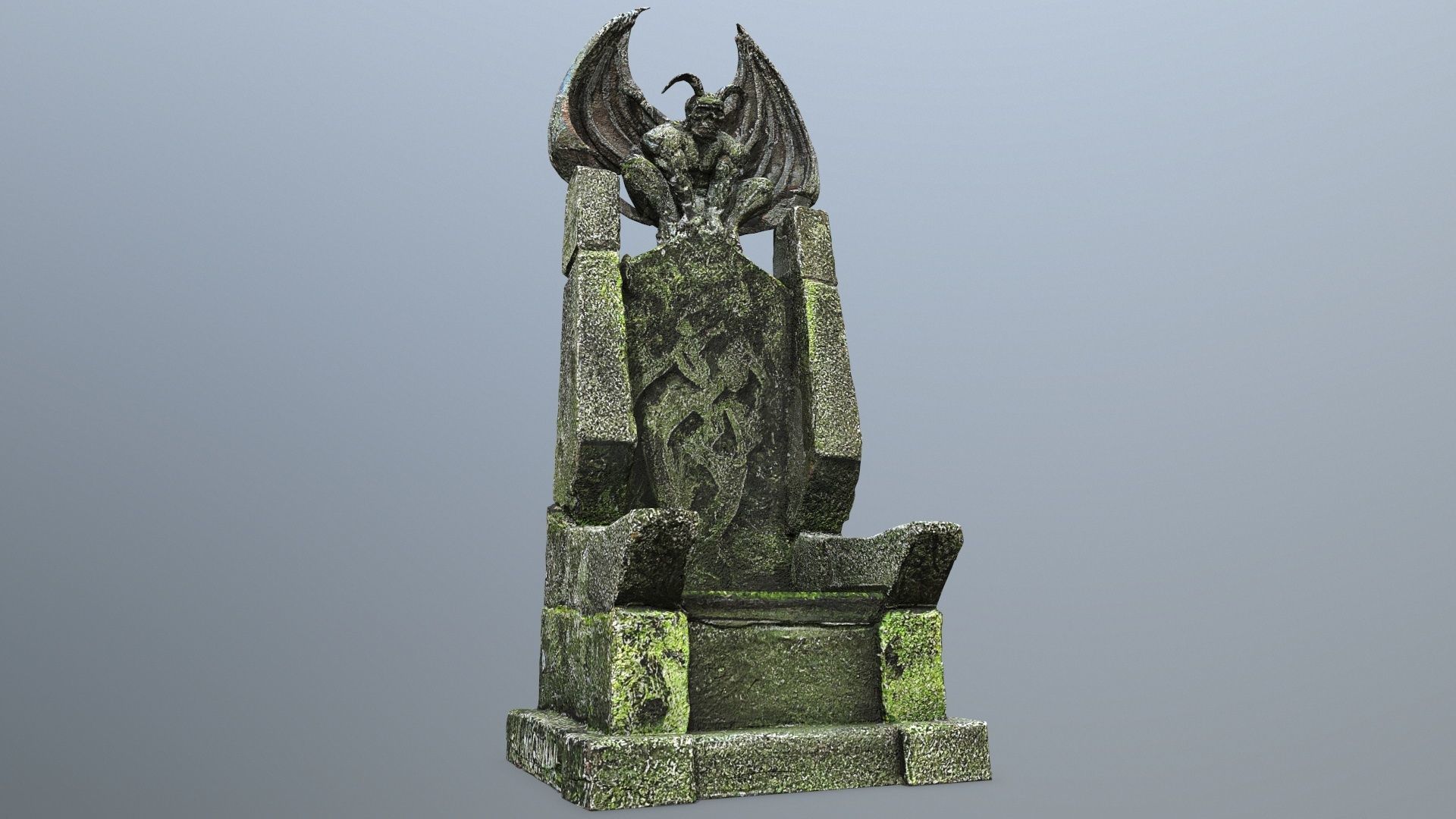 Devil Stone Throne Low-poly 3D model_2