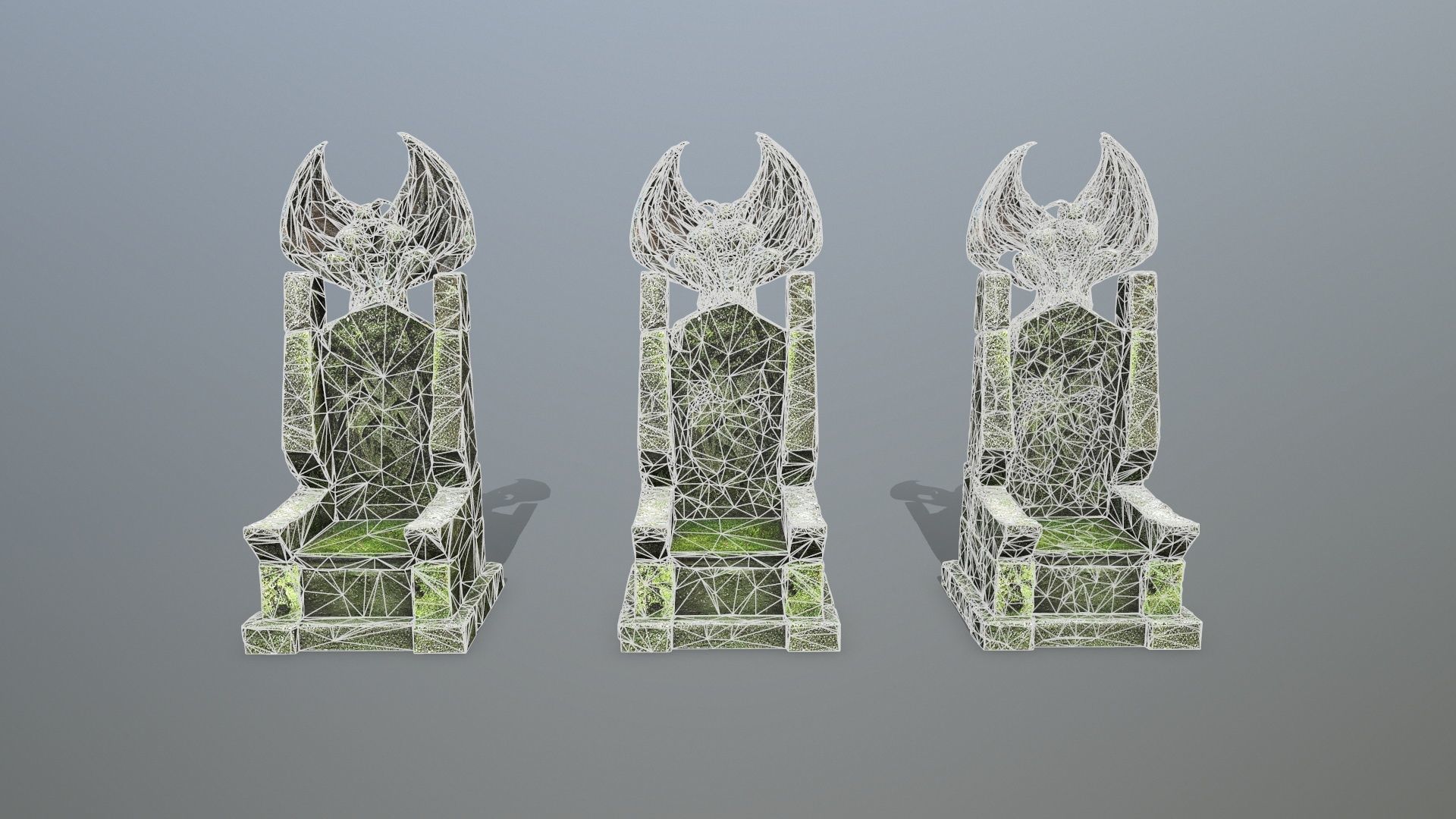 Devil Stone Throne Low-poly 3D model_12