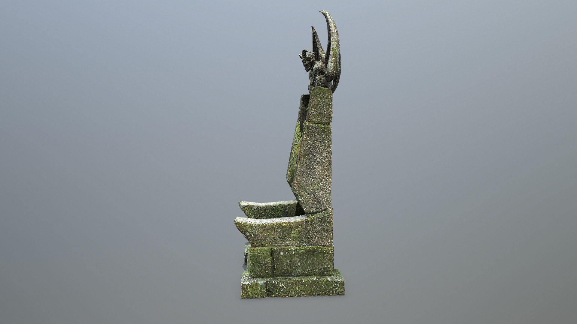 Devil Stone Throne Low-poly 3D model_5