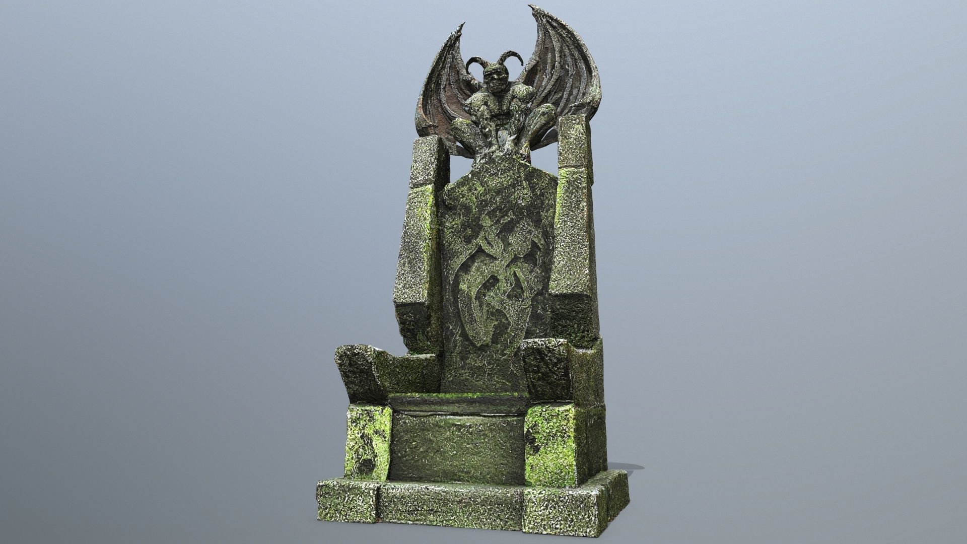 Devil Stone Throne Low-poly 3D model_1