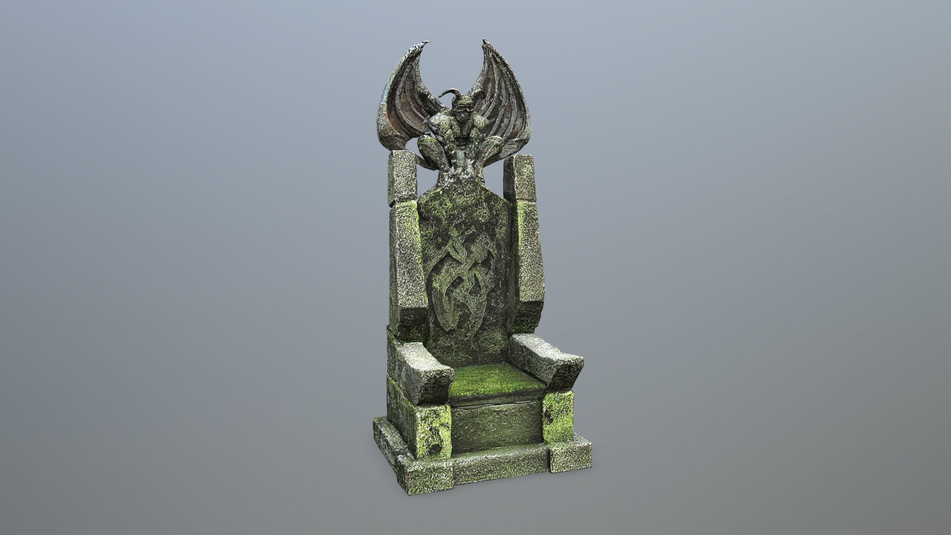 Devil Stone Throne Low-poly 3D model_10