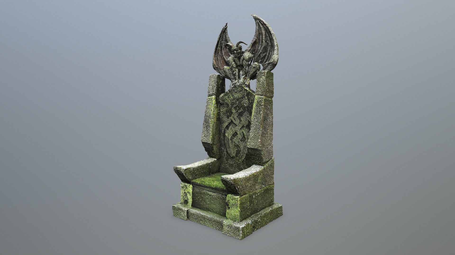 Devil Stone Throne Low-poly 3D model_4