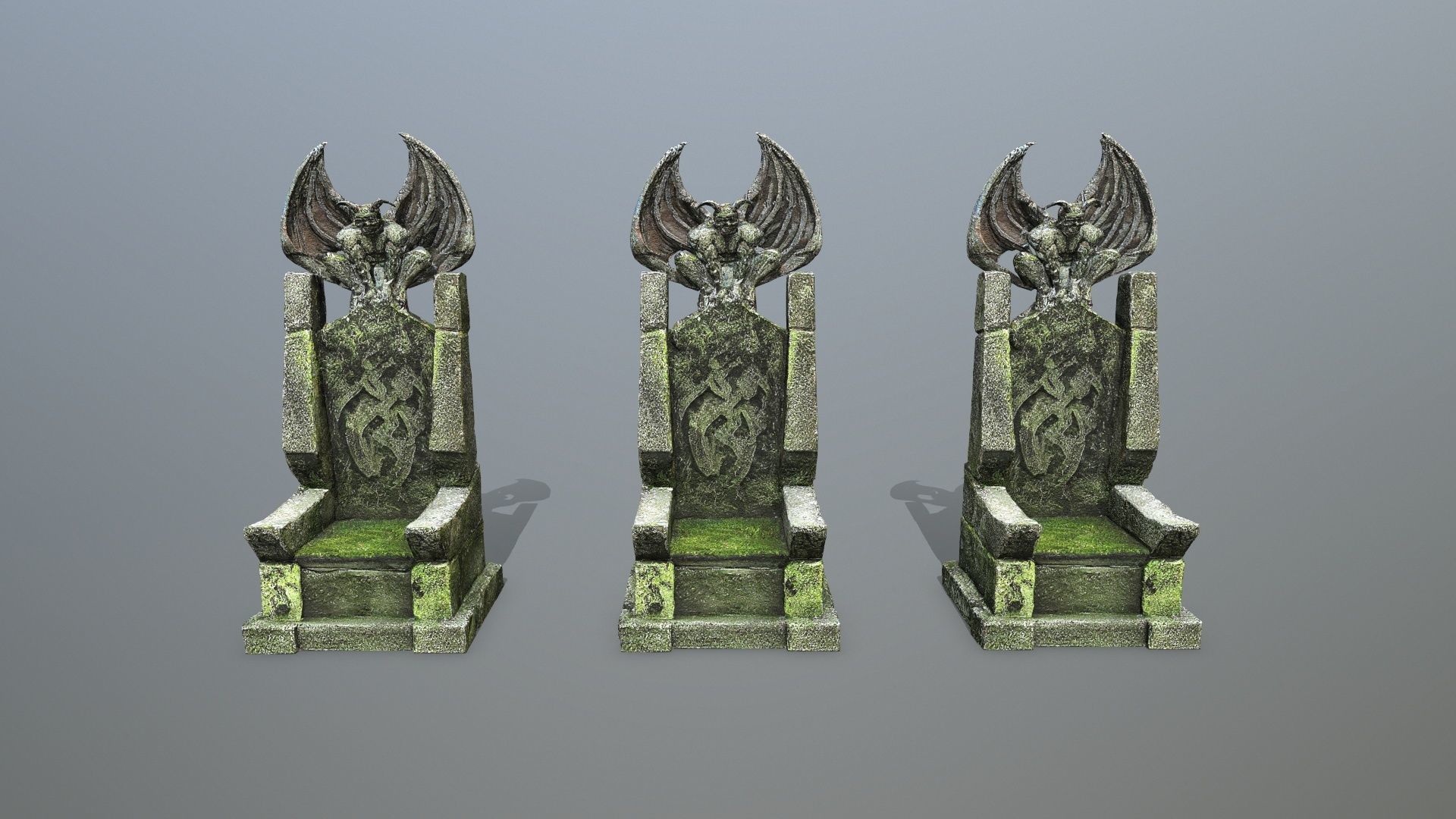 Devil Stone Throne Low-poly 3D model_11