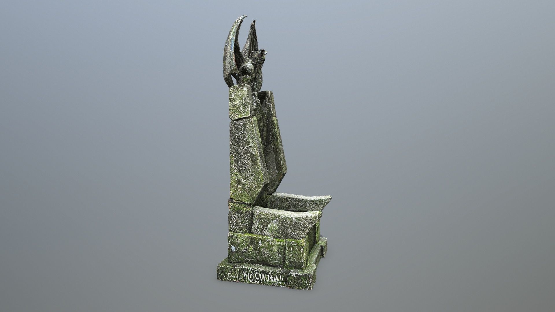 Devil Stone Throne Low-poly 3D model_9
