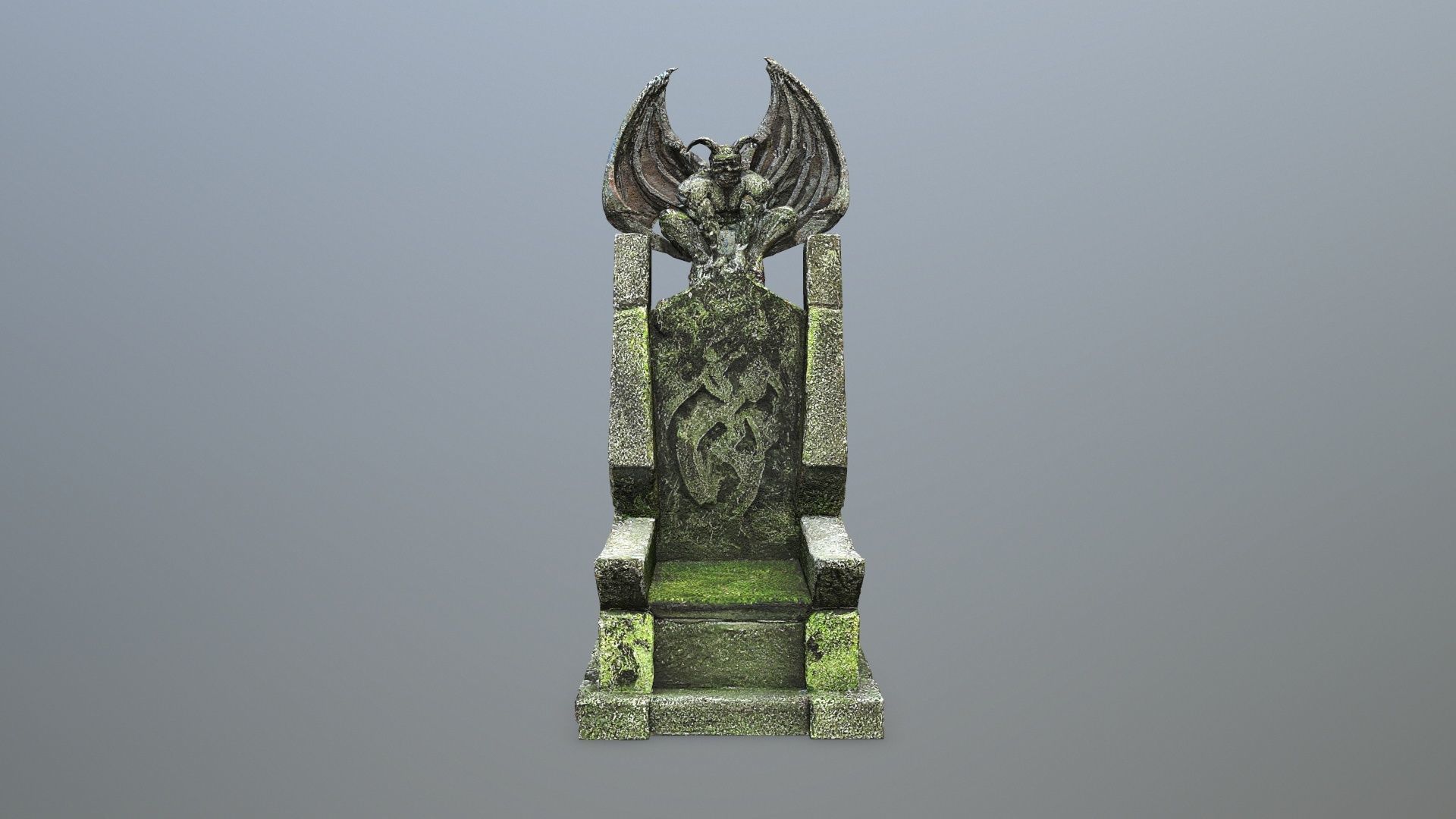 Devil Stone Throne Low-poly 3D model_3