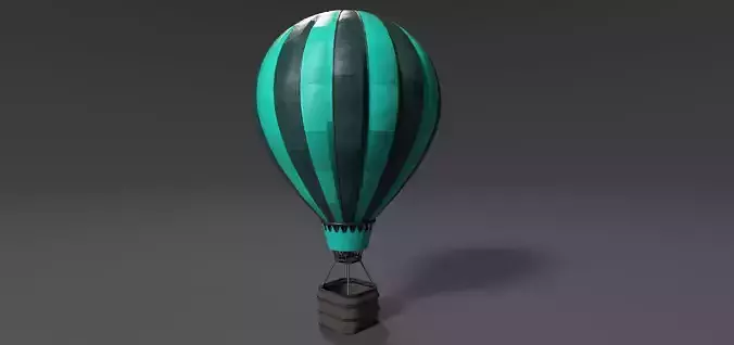 Customizable Hot Air Balloon Low-poly 3D model
