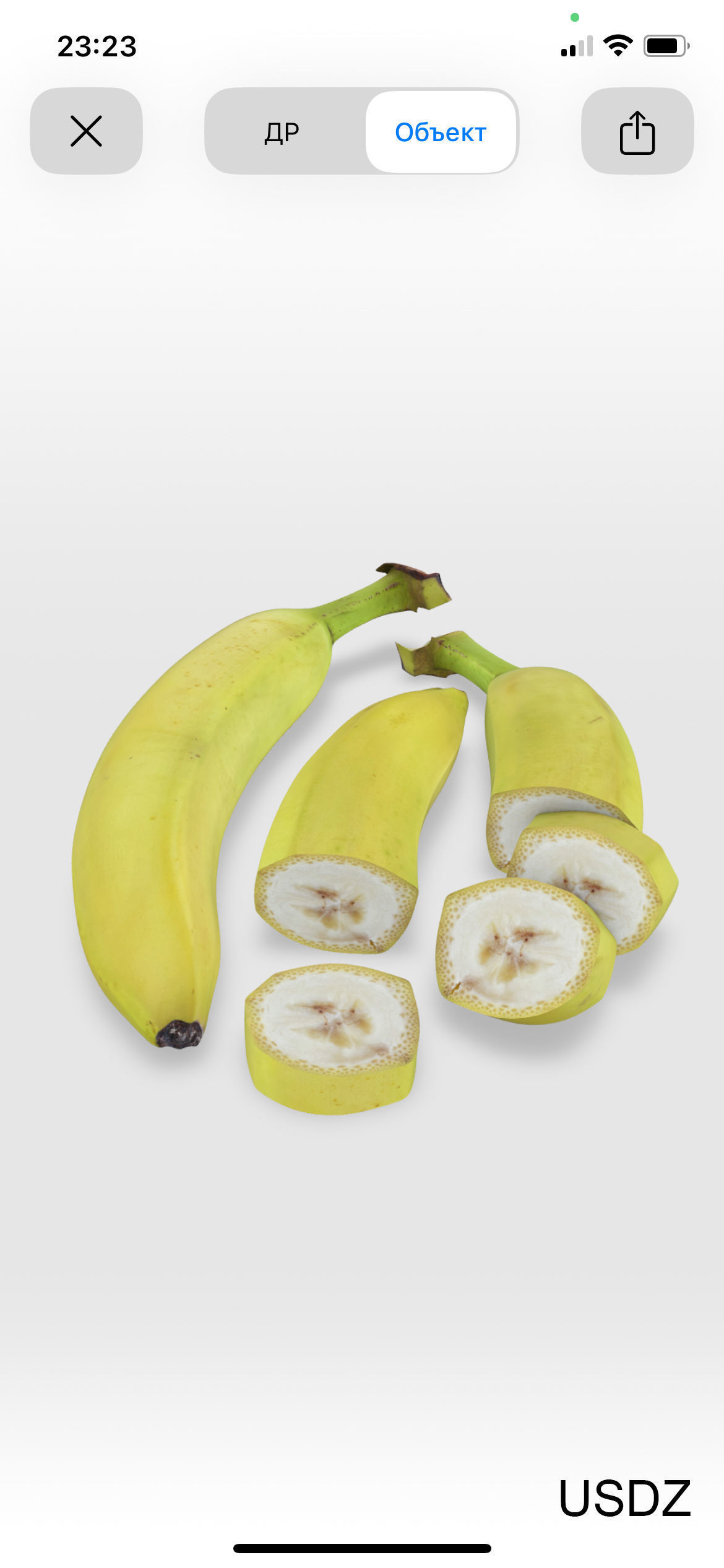 Banana Whole Half And Slices 3D model_18