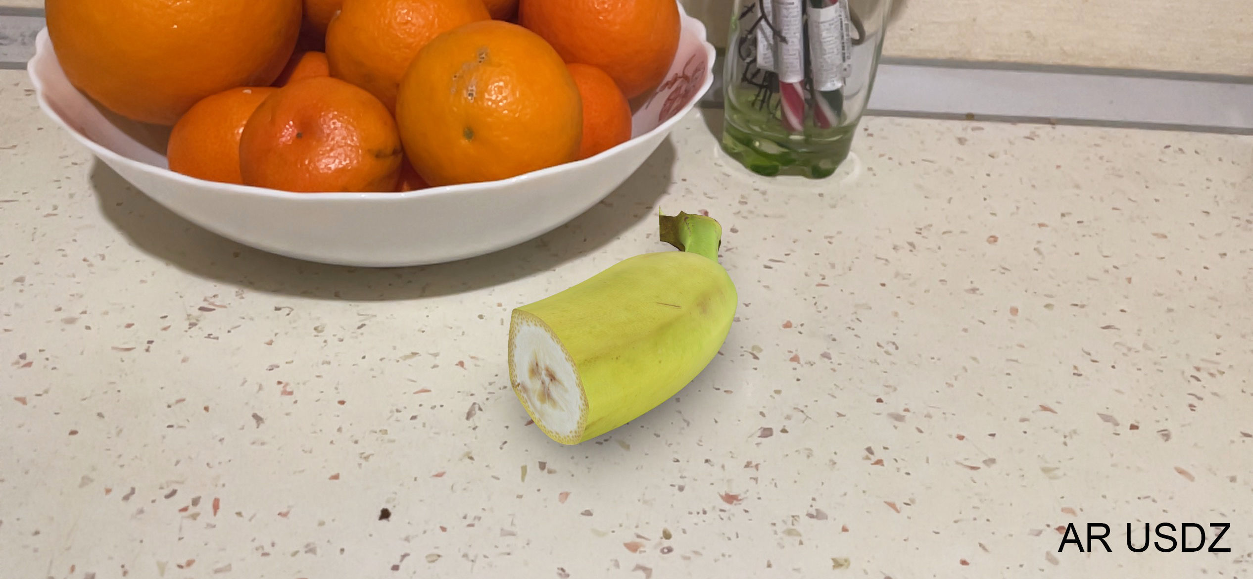 Banana Whole Half And Slices 3D model_22