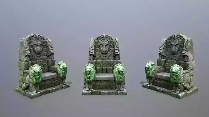  Lion Stone Throne