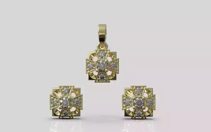 Lightweight earring necklace pendant model 915