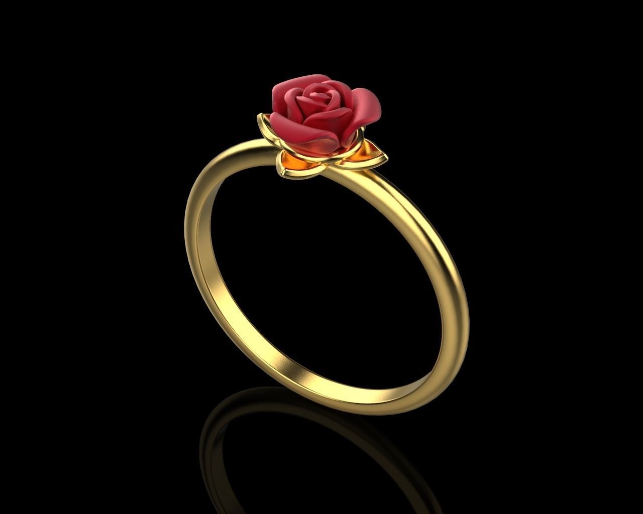 Rose flower 4-11 size 3D print model_4