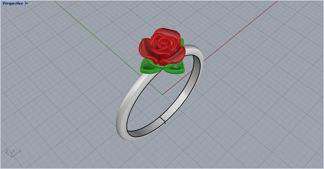 Rose flower 4-11 size 3D print model_12
