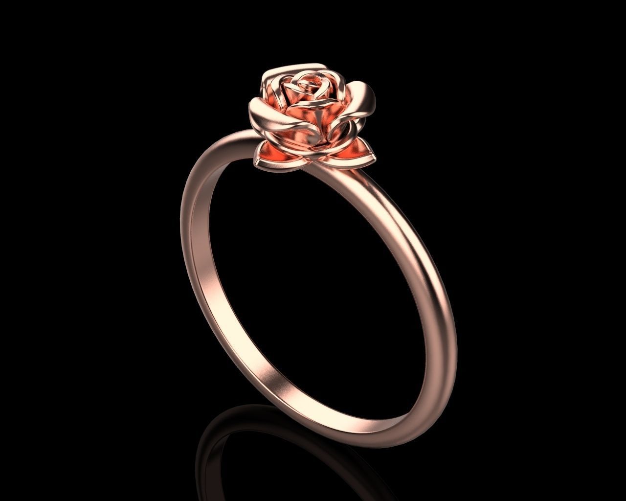 Rose flower 4-11 size 3D print model_6