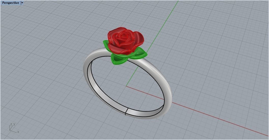 Rose flower 4-11 size 3D print model_11