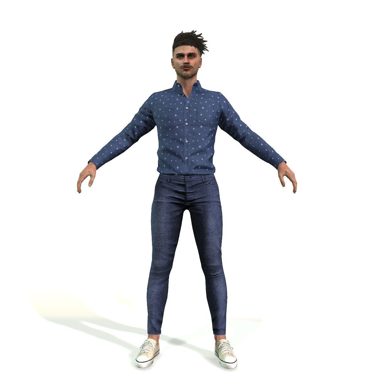 Male Figure for Animation and Games 3D model_6
