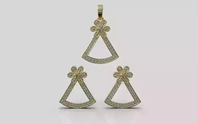 Lightweight earring necklace pendant model 917