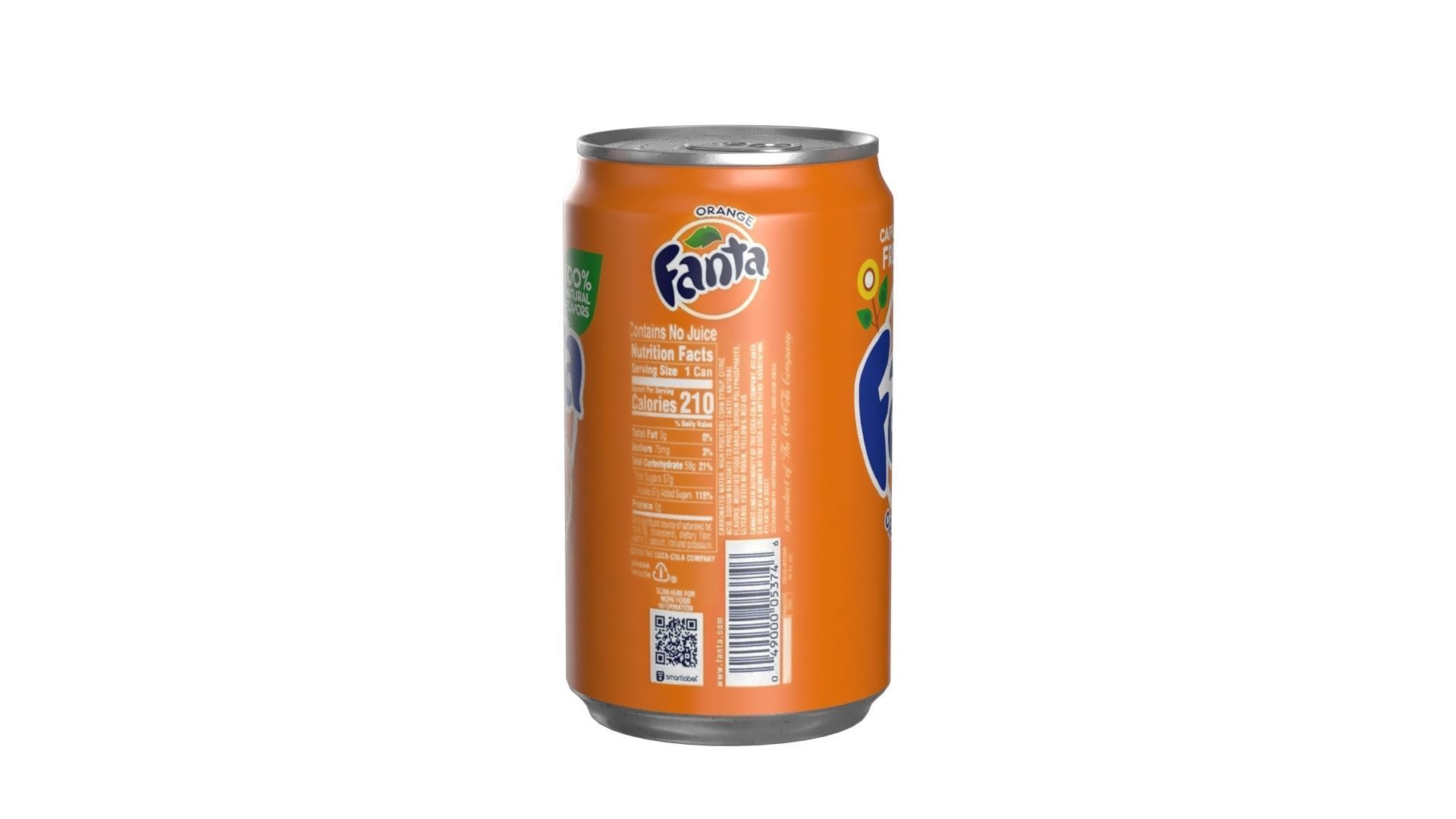Fanta Drink Can Sleek 200ml 03 Low-poly 3D model_2
