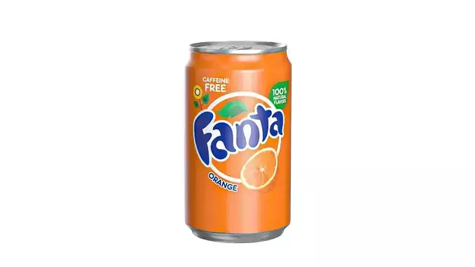 Fanta Drink Can Sleek 200ml 03 Low-poly 3D model