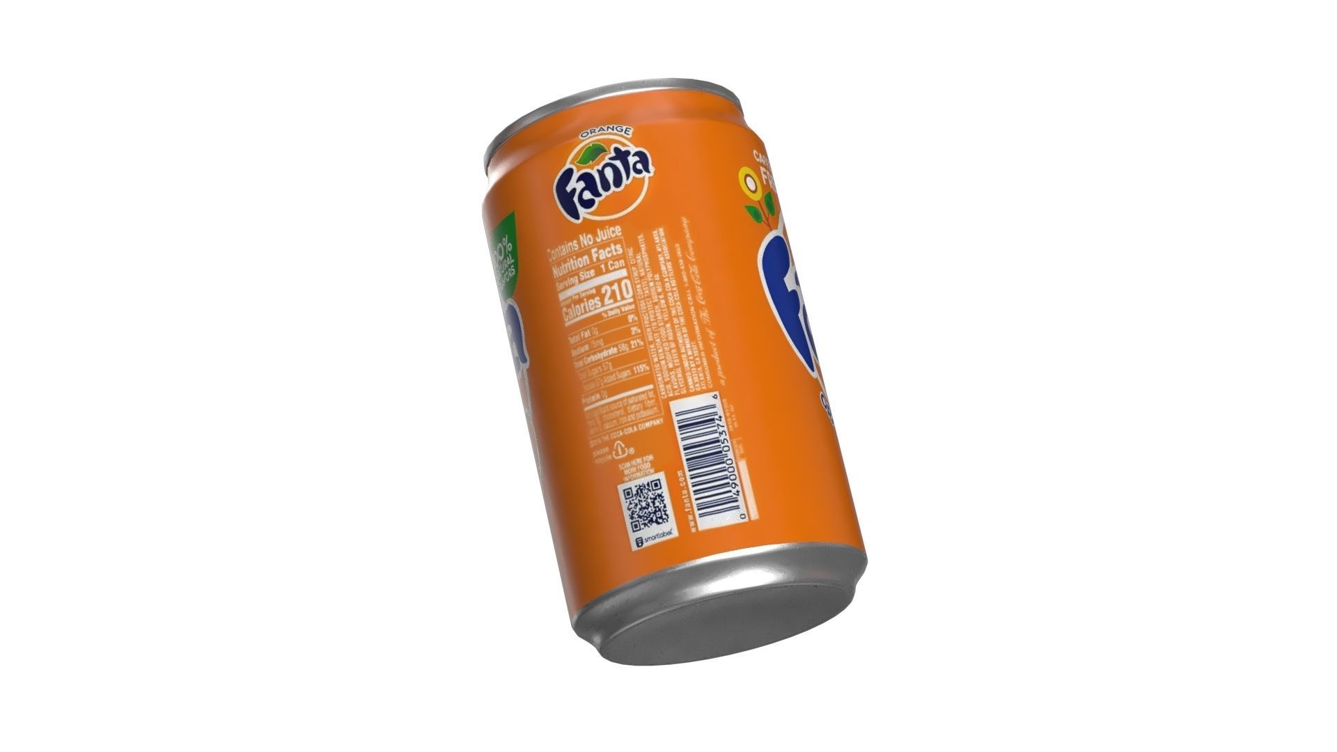 Fanta Drink Can Sleek 200ml 03 Low-poly 3D model_11