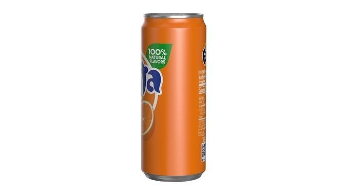 Fanta Drink Can Sleek 310ml 06 Low-poly 3D model 6