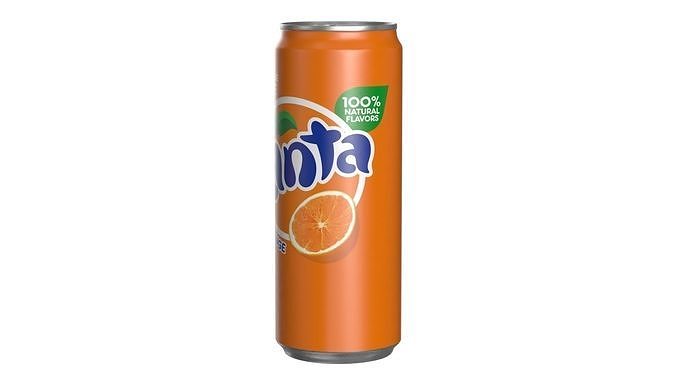 Fanta Drink Can Sleek 330ml 07 Low-poly 3D model 7