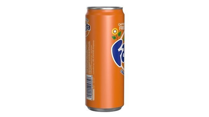 Fanta Drink Can Sleek 330ml 07 Low-poly 3D model 3