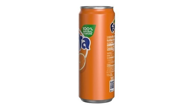 Fanta Drink Can Sleek 330ml 07 Low-poly 3D model 6