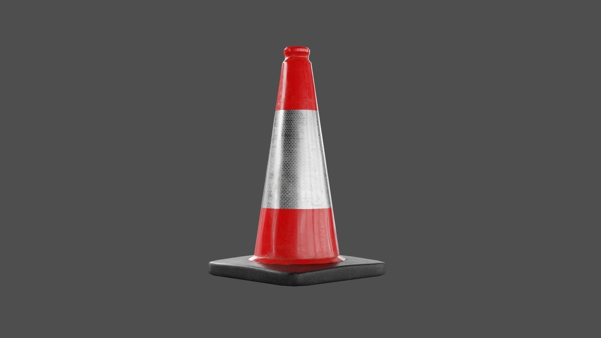 Traffic Cone PBR Game-Ready Low-poly 3D model_3