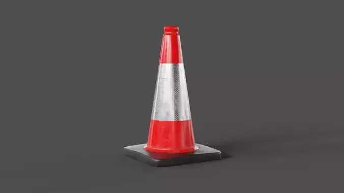 Traffic Cone PBR Game-Ready