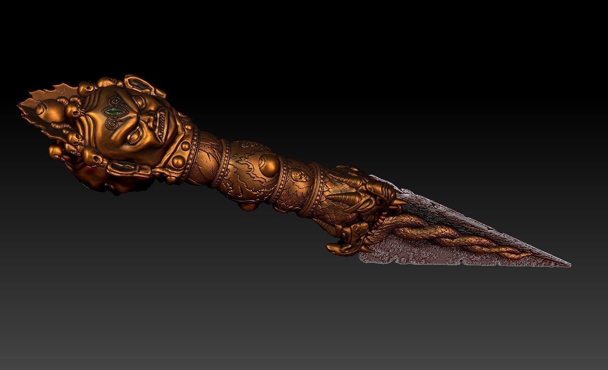 Phurba ritual dagger from Uncharted 2 3D print model_10
