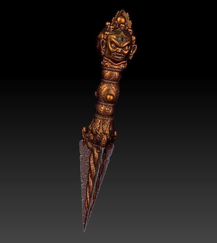 Phurba ritual dagger from Uncharted 2 3D print model_40