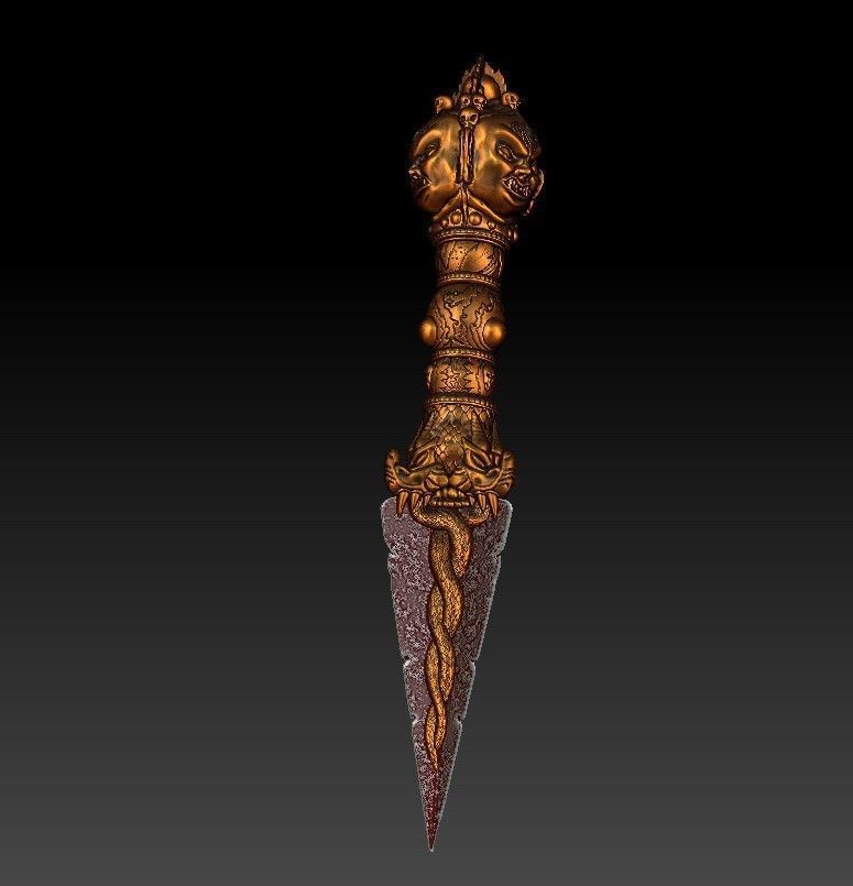 Phurba ritual dagger from Uncharted 2 3D print model_35