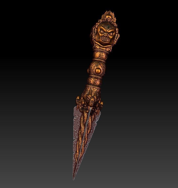 Phurba ritual dagger from Uncharted 2 3D print model_37