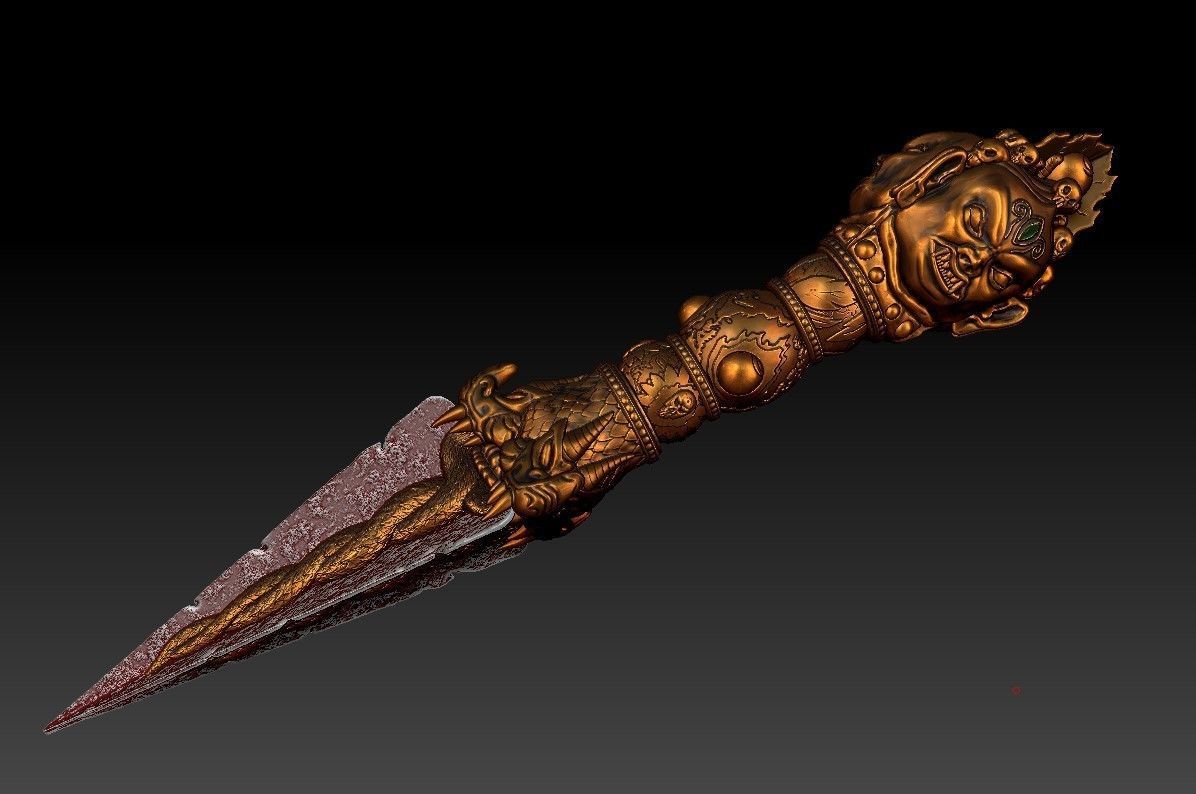 Phurba ritual dagger from Uncharted 2 3D print model_48