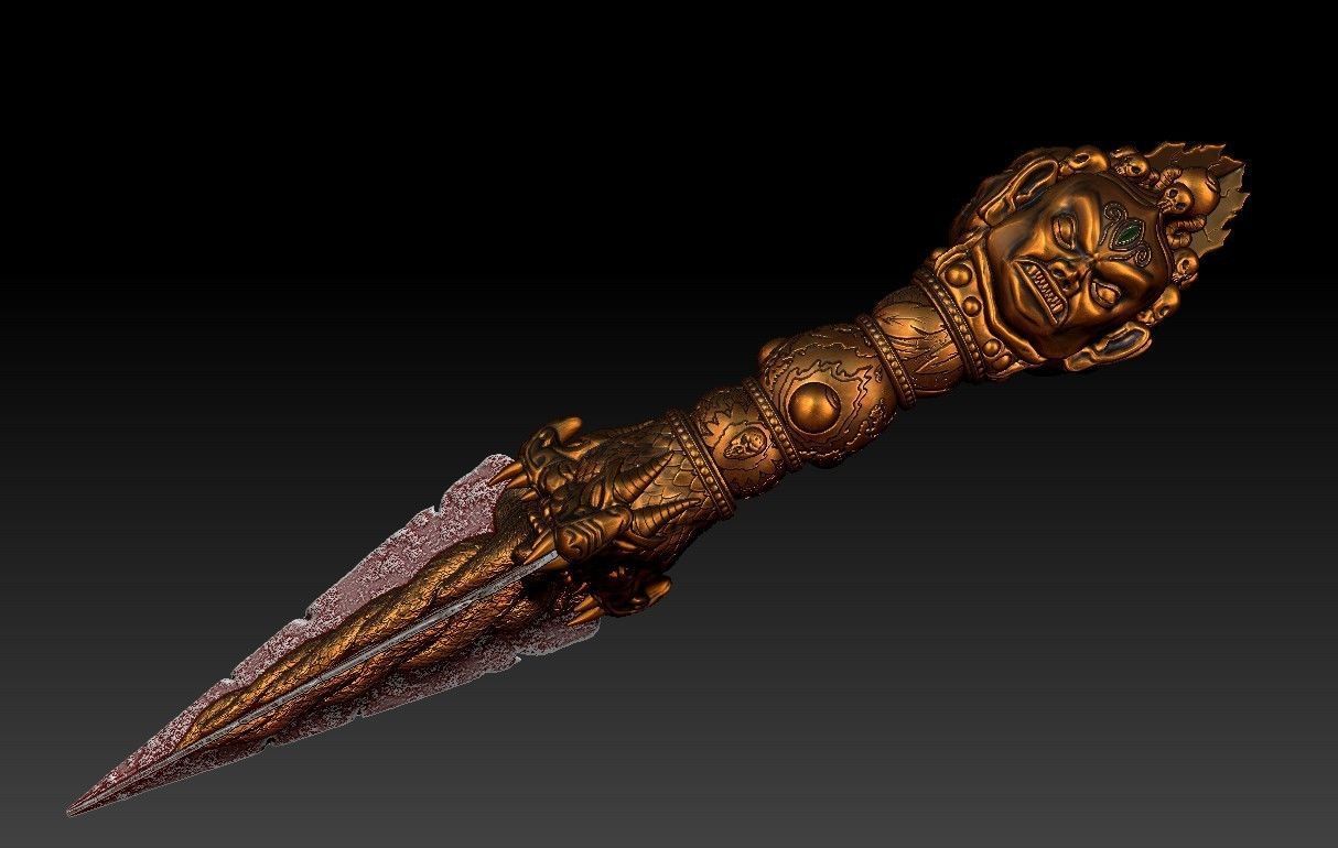 Phurba ritual dagger from Uncharted 2 3D print model_6