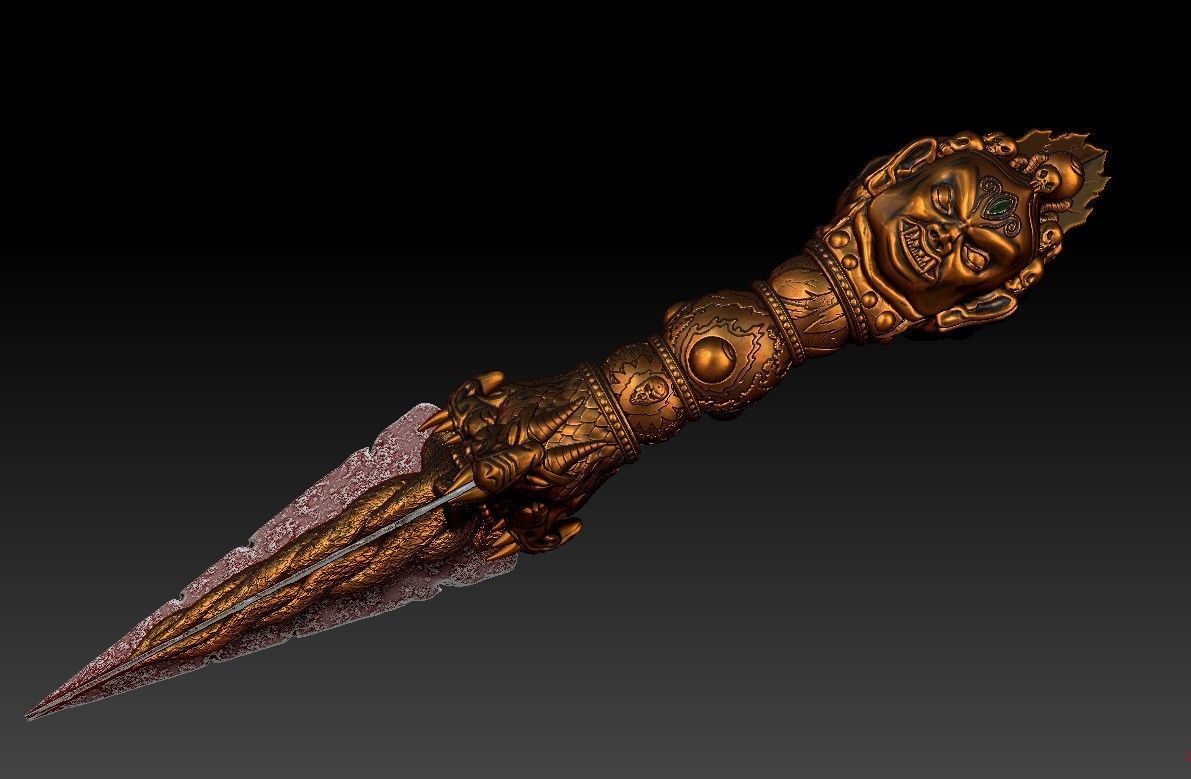 Phurba ritual dagger from Uncharted 2 3D print model_49
