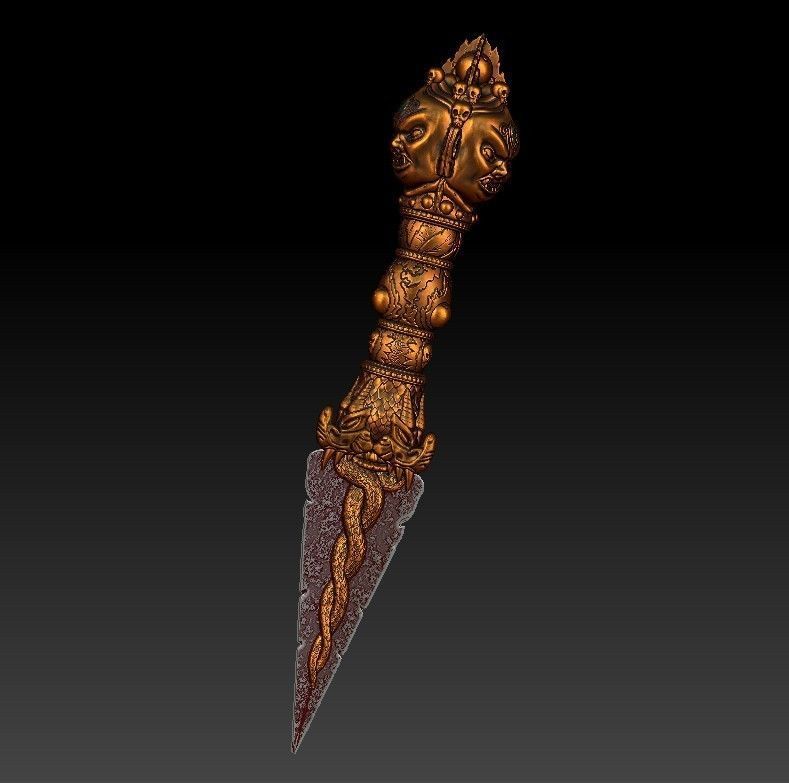 Phurba ritual dagger from Uncharted 2 3D print model_38