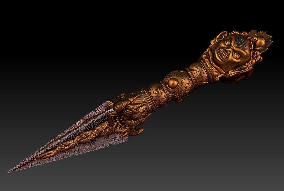 Phurba ritual dagger from Uncharted 2 3D print model_50