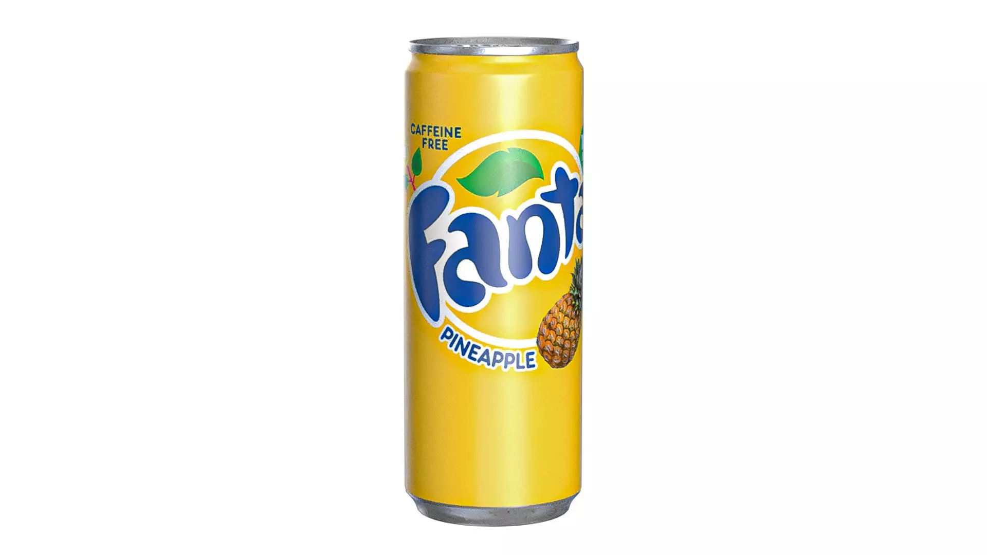 Fanta Pineapple Drink Can Slim 250ml 02 Low-poly 3D model