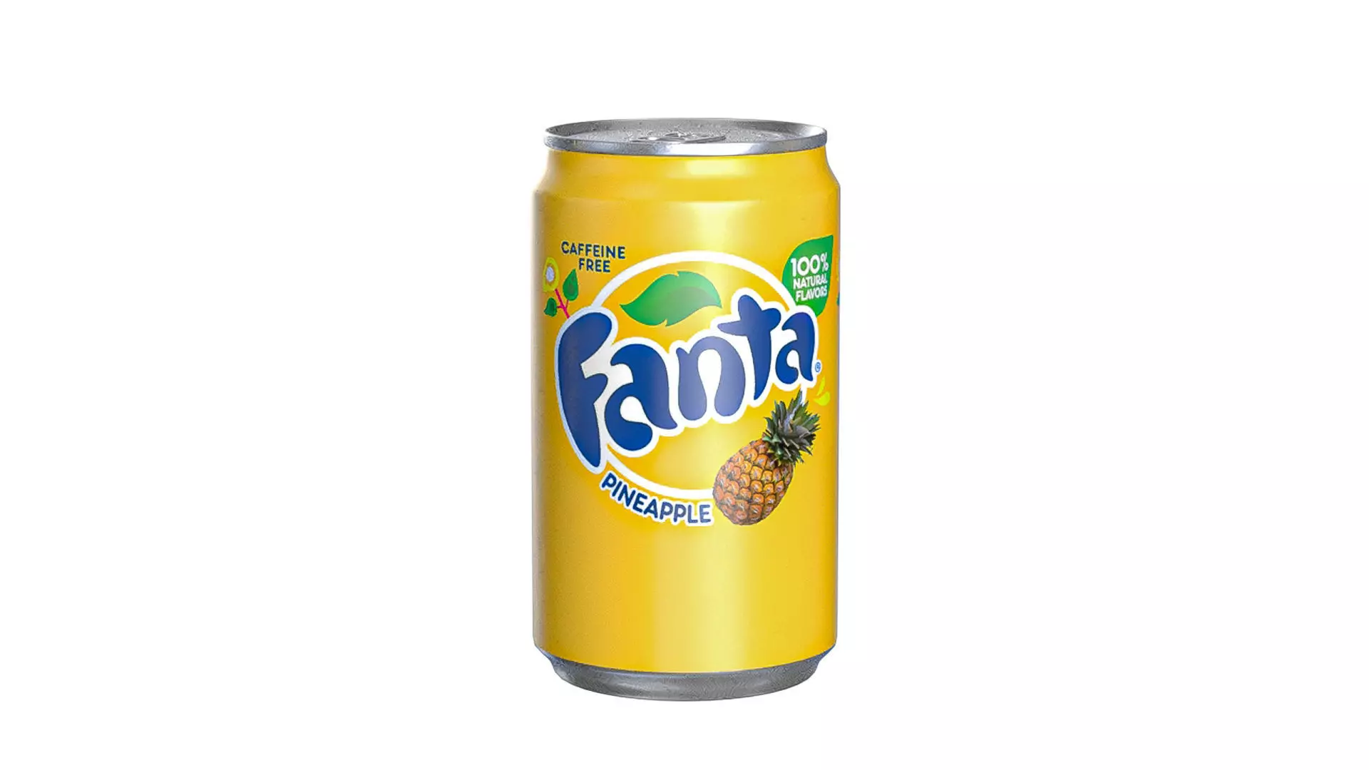 Fanta Pineapple Drink Can Sleek 200ml 03 Low-poly 3D model