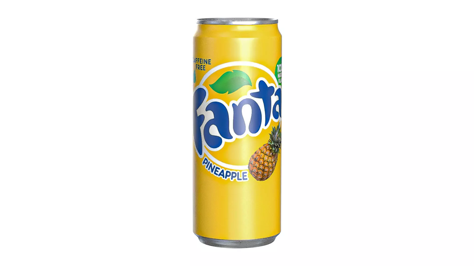 Fanta Pineapple Drink Can Sleek 310ml 06 Low-poly 3D model